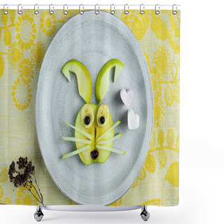 Personality  Fruit Salad For Children In The Form Of A Rabbit. Shower Curtains