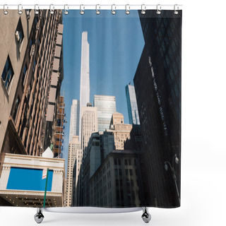Personality  Low Angle View Of Central Park Tower Skyscraper In New York City Shower Curtains