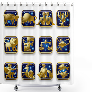 Personality  Zodiac Signs Shower Curtains