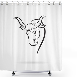 Personality  Vector Of A Bull Head Design On White Background. Wild Animals.  Shower Curtains