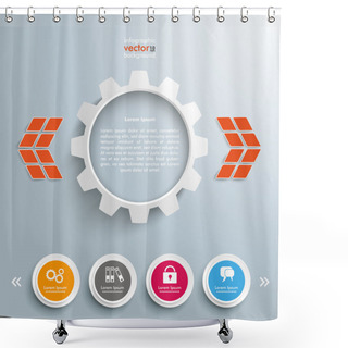 Personality  Infographic Design With Gear Shower Curtains