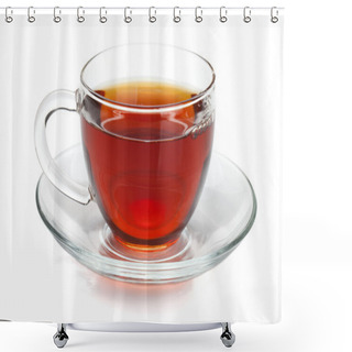 Personality  Black Tea In Glass Cup Shower Curtains