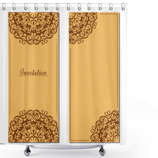 Personality  Vintage Greeting Cards In Eastern Style Shower Curtains