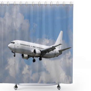 Personality  White Passenger Jet Airplane Shower Curtains