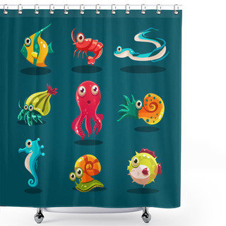 Personality  Cartoon Marine Animals Shower Curtains