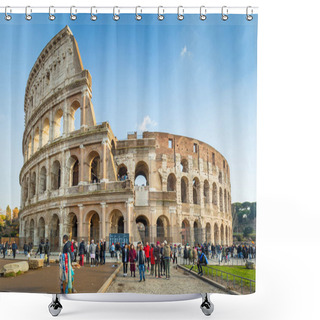 Personality  Rome, Italy - January 11, 2019: People At The Colosseum In Rome At Sunny Day, Italy Shower Curtains