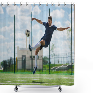 Personality  Soccer Player With Ball Shower Curtains