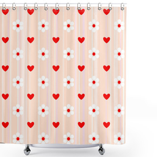 Personality  Seamless Love Pattern Shower Curtains