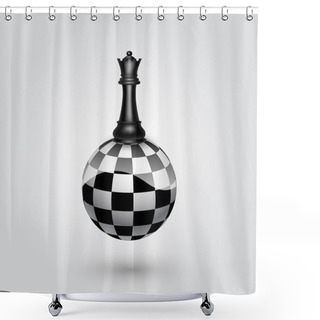 Personality  Chess Black Queen. Vector Illustration. Shower Curtains
