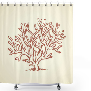 Personality  Coral. Vector Drawing Shower Curtains