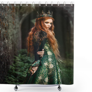 Personality  Ginger Queen Near The Castle Shower Curtains
