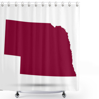 Personality  Map Of The U.S. State Of Nebraska Shower Curtains