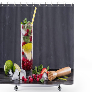 Personality  Cranberry Lemonade With Ice Cubes Shower Curtains