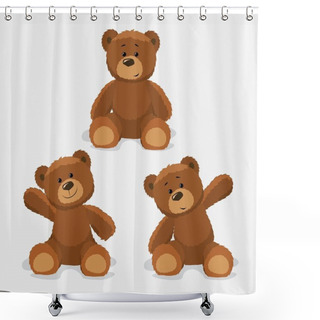Personality  Teddy Bears Set Shower Curtains