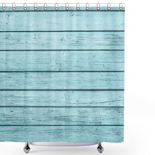 Personality  The Old Painted Boards Of Azure Color Shower Curtains