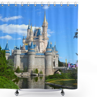 Personality  Princess Castle In The Magic Kingdom Shower Curtains