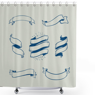 Personality  Ribbon Set Shower Curtains