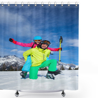 Personality  Ski, Winter, Snow, Skiers Shower Curtains