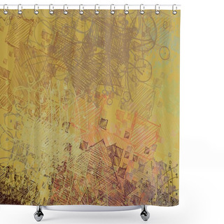 Personality  Mix, Surreal, Mixed, Drawing, Colors, Wall, Party, Happy, Circle, Bright, Graphic, Old Fashion, Creative, Artistic, Acrylic, Grunge, Aged, Surface, Painted, Rough, Sketch, Stain, Stroke, Brush, Oil, Tempera, Draw, Colorful, Abstract, Background, Patt Shower Curtains