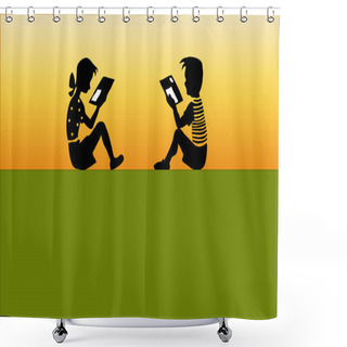 Personality  The Boy And The Girl Shower Curtains
