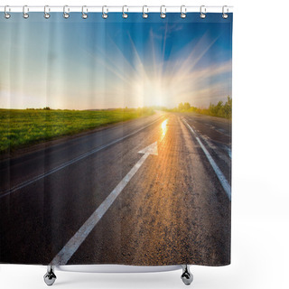 Personality  Road To The Sunset Shower Curtains