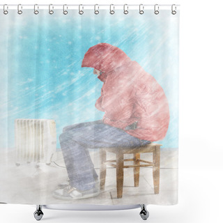 Personality  Freezing Man Indoors Shower Curtains