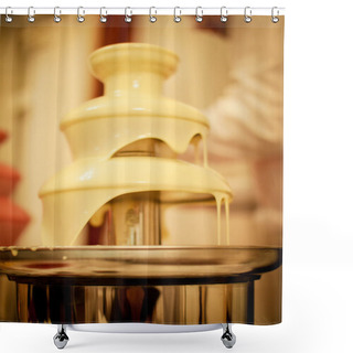 Personality  Chocolate Fountain Placed  In Wedding Day Shower Curtains