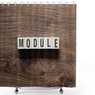 Personality  Module - Word Concept On Building Blocks, Text, Letters Shower Curtains