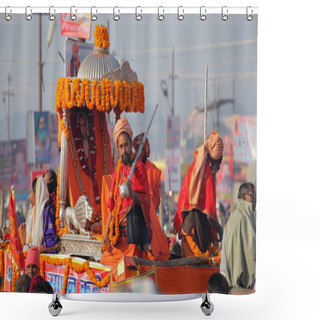 Personality   Crowd At Kumbh Mela Festival, The World's Largest Religious Gathering, In Allahabad, Uttar Pradesh, India. Shower Curtains