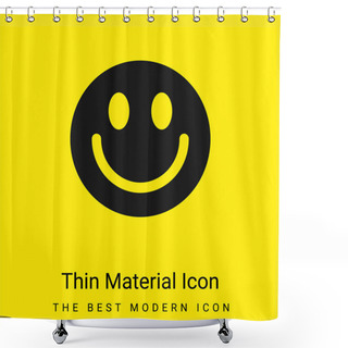 Personality  Big Smiley Face Minimal Bright Yellow Material Icon Shower Curtains
