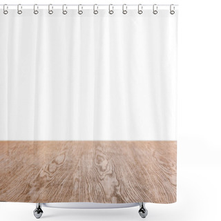 Personality  Brown Striped Wooden Background On White Shower Curtains