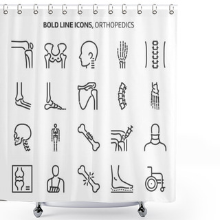 Personality  Orthopedics, Bold Line Icons. The Illustrations Are A Vector, Editable Stroke, 48x48 Pixel Perfect Files. Crafted With Precision And Eye For Quality. Shower Curtains