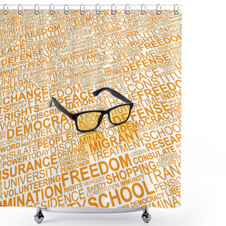 Personality  Background Concept Wordcloud Of Human Rights  Shower Curtains