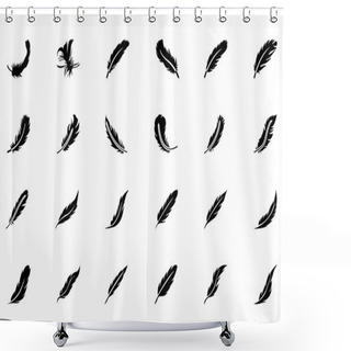 Personality  Feathers Vector Solid Icons 2 Shower Curtains