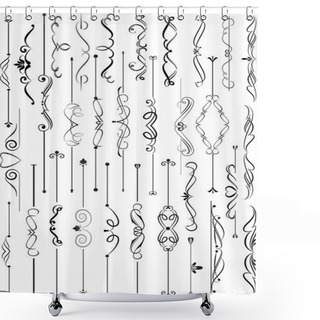 Personality  Set Of Decorative Elements Shower Curtains