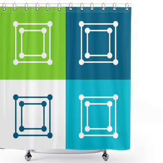 Personality  Bounding Box Flat Four Color Minimal Icon Set Shower Curtains