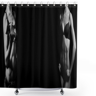 Personality  Beautiful Woman Bodybuilder Shower Curtains