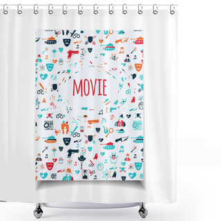 Personality  Cinema Flyer Doodle Shower Curtains
