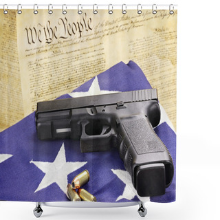 Personality  Handgun And Constitution Shower Curtains