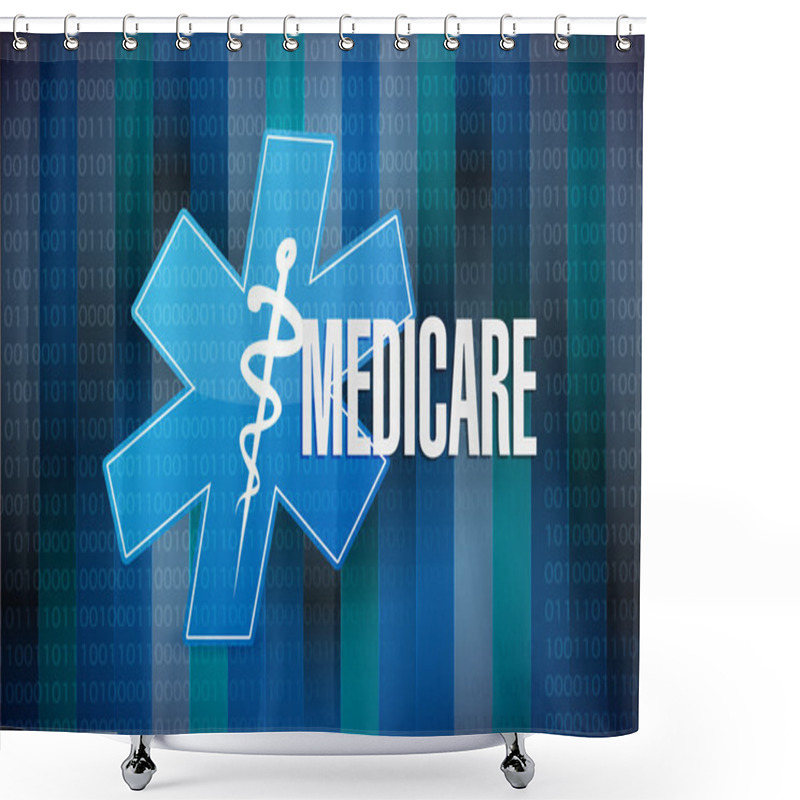 Personality  Medicare Binary Sign Concept Illustration Design Shower Curtains