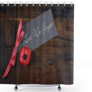 Personality  Les We Forget Poppy For Remembrance Day Shower Curtains