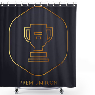 Personality  Award Golden Line Premium Logo Or Icon Shower Curtains