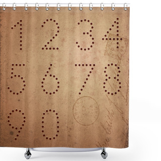 Personality  Vintage Style Numbers Typeset. Shower Curtains