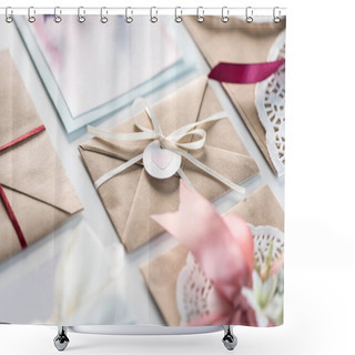 Personality  Collection Of Envelopes Or Invitations Shower Curtains