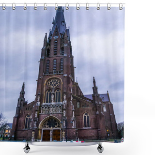 Personality  City Chuch Sint Lambertus Of Veghel, The Netherlands, Popular Medieval Architecture By Pierre Cuypers Shower Curtains