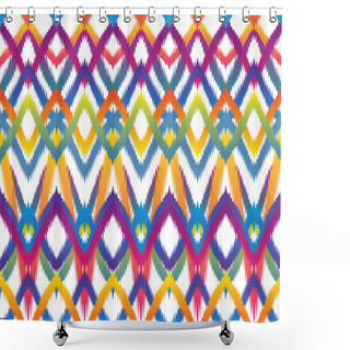 Personality  Geometric Ethnic Ornament Ikat Pattern Seamless Shower Curtains