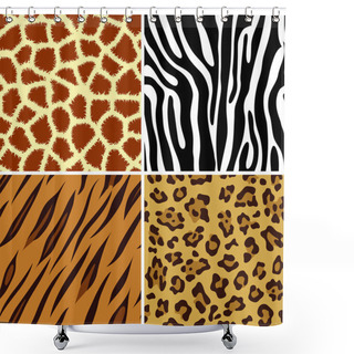 Personality  Seamless Animal Print Shower Curtains