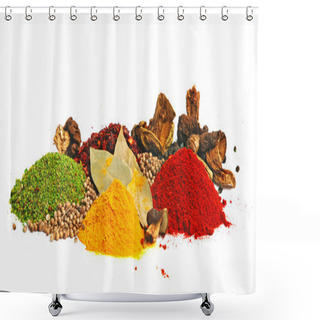 Personality  Piles Of Color Spices Shower Curtains
