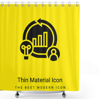 Personality  Agile Minimal Bright Yellow Material Icon Shower Curtains