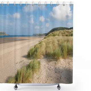 Personality  Sand Dunes At Daymer Bay On The Camel Estuary, Cornwall, England Shower Curtains